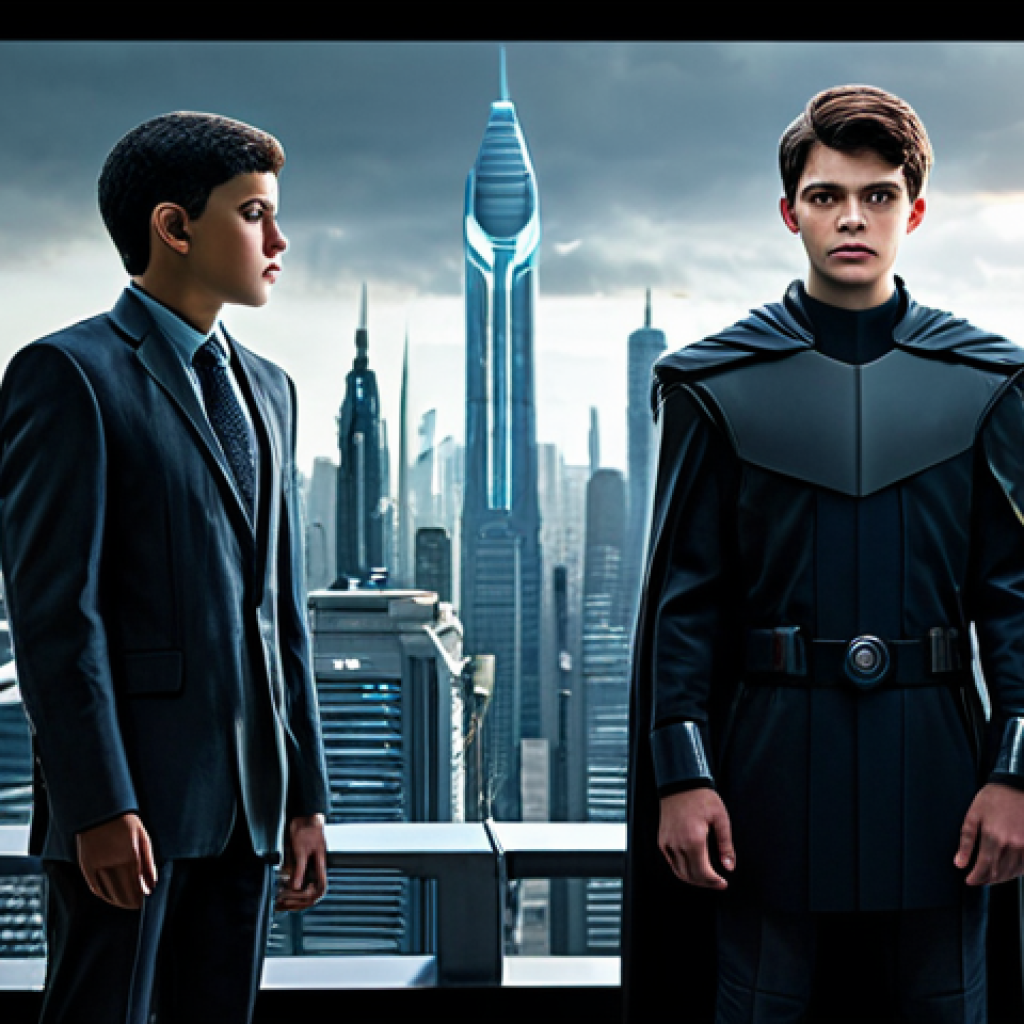 터닝메카드 라이벌 관계 비교 - Rivalry & Fate**
"Evan, a heroic young boy in modest futuristic attire, stands opposite Thanatos, a...