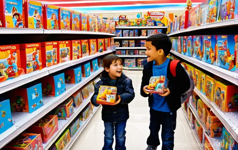 터닝메카드 시즌2 주요 사건 - **Prompt: The Excitement of New Mecardimals Release**
"A vibrant, bustling toy store aisle fille...