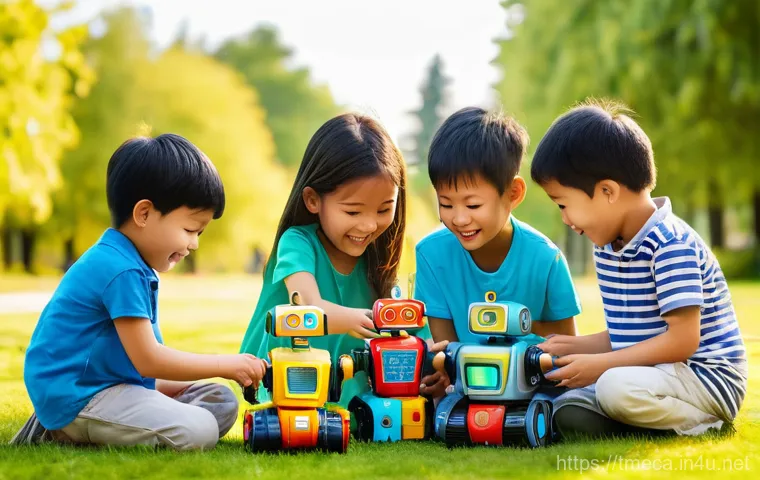 터닝메카드 각 나라별 방송 편성 - **Image Prompt 1: Global Kids' Mecard Playtime**
A vibrant, diverse group of children, ranging f...